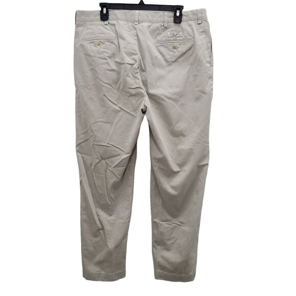 Polo by Ralph Lauren Men's Vintage Beige Flat Front Straight Leg Khakis Sz 38x32 - Picture 6 of 7